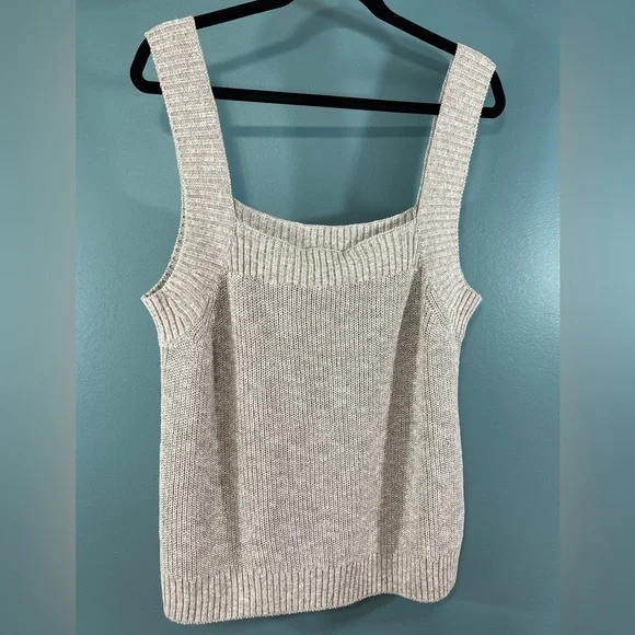 Tommy Bahama Sanibel Linen Sweater Tank Top Size L Natural Tan - Picture 2 of 7